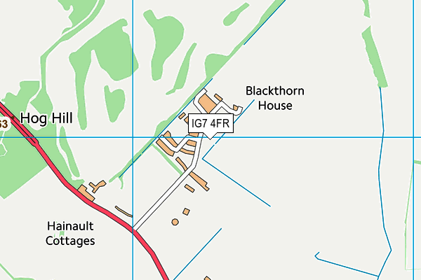 IG7 4FR map - OS VectorMap District (Ordnance Survey)