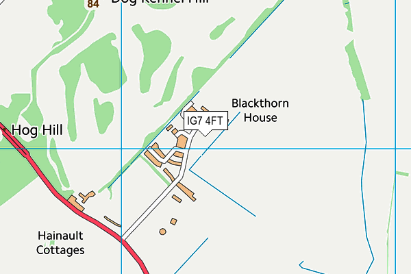 IG7 4FT map - OS VectorMap District (Ordnance Survey)