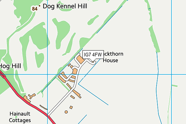 IG7 4FW map - OS VectorMap District (Ordnance Survey)