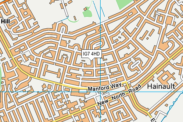 IG7 4HD map - OS VectorMap District (Ordnance Survey)