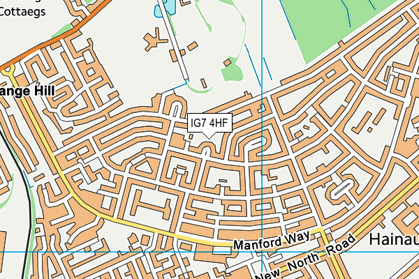 IG7 4HF map - OS VectorMap District (Ordnance Survey)