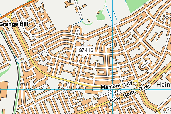 IG7 4HG map - OS VectorMap District (Ordnance Survey)