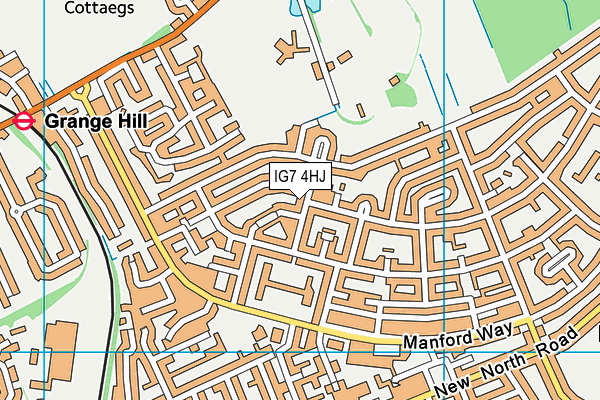 IG7 4HJ map - OS VectorMap District (Ordnance Survey)