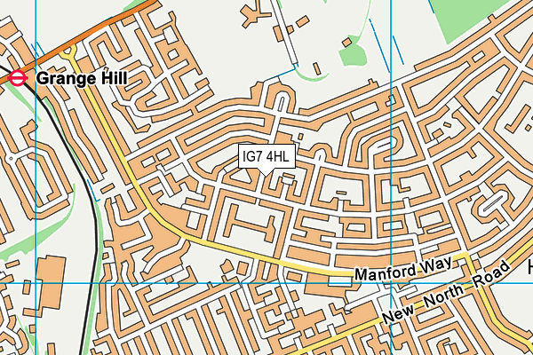 IG7 4HL map - OS VectorMap District (Ordnance Survey)