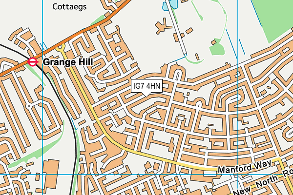 IG7 4HN map - OS VectorMap District (Ordnance Survey)