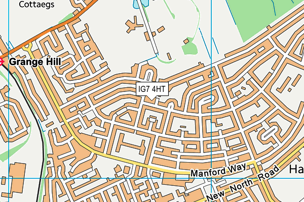 IG7 4HT map - OS VectorMap District (Ordnance Survey)