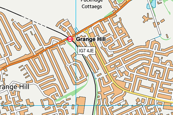 IG7 4JE map - OS VectorMap District (Ordnance Survey)