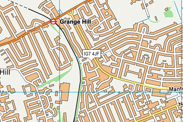 IG7 4JF map - OS VectorMap District (Ordnance Survey)