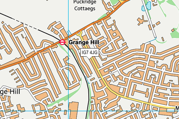IG7 4JG map - OS VectorMap District (Ordnance Survey)