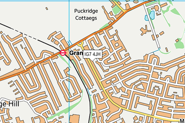 IG7 4JH map - OS VectorMap District (Ordnance Survey)