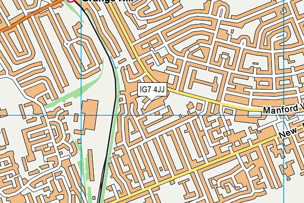 IG7 4JJ map - OS VectorMap District (Ordnance Survey)