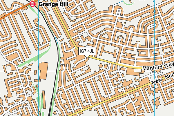 IG7 4JL map - OS VectorMap District (Ordnance Survey)