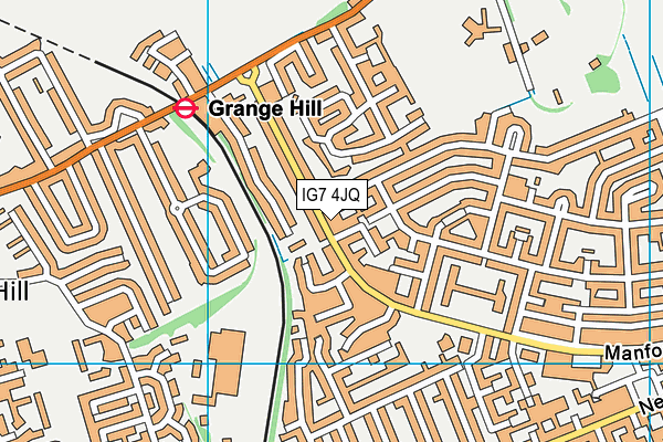 IG7 4JQ map - OS VectorMap District (Ordnance Survey)