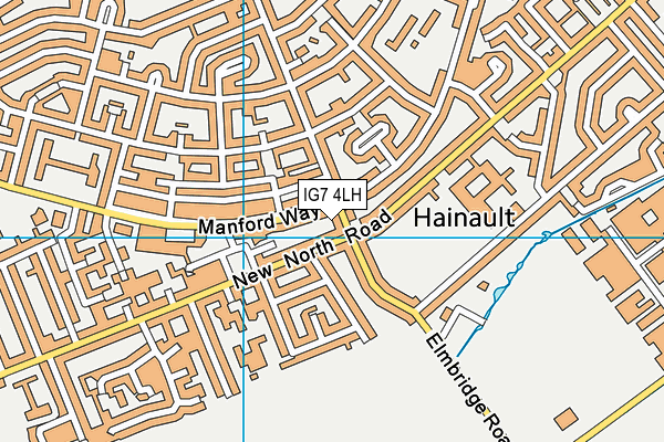 IG7 4LH map - OS VectorMap District (Ordnance Survey)