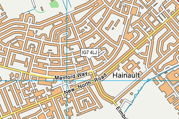IG7 4LJ map - OS VectorMap District (Ordnance Survey)
