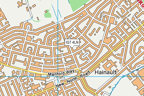 IG7 4LN map - OS VectorMap District (Ordnance Survey)