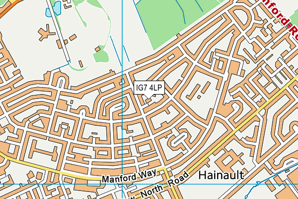 IG7 4LP map - OS VectorMap District (Ordnance Survey)