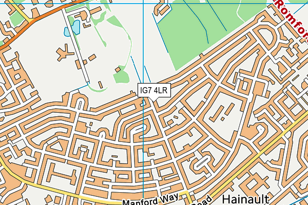 IG7 4LR map - OS VectorMap District (Ordnance Survey)