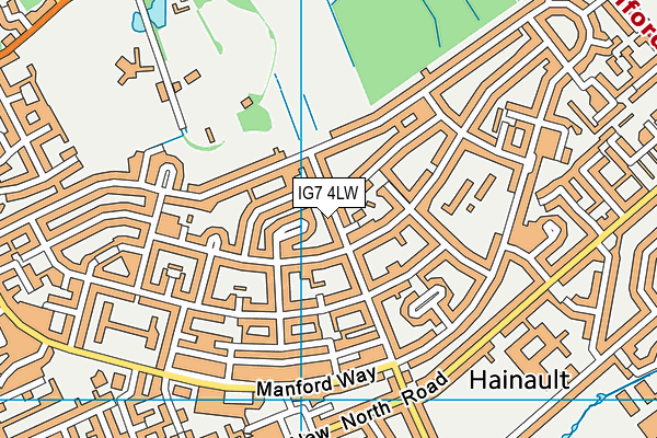 IG7 4LW map - OS VectorMap District (Ordnance Survey)