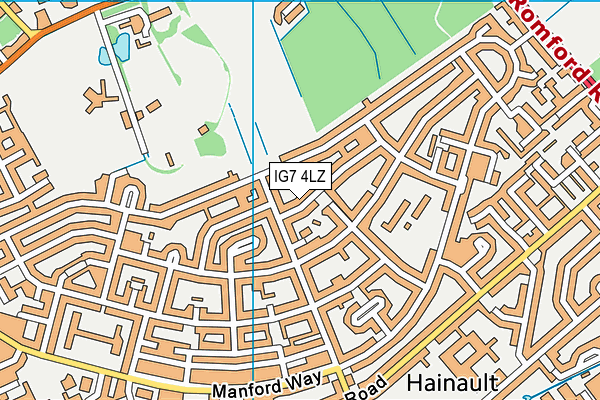 IG7 4LZ map - OS VectorMap District (Ordnance Survey)