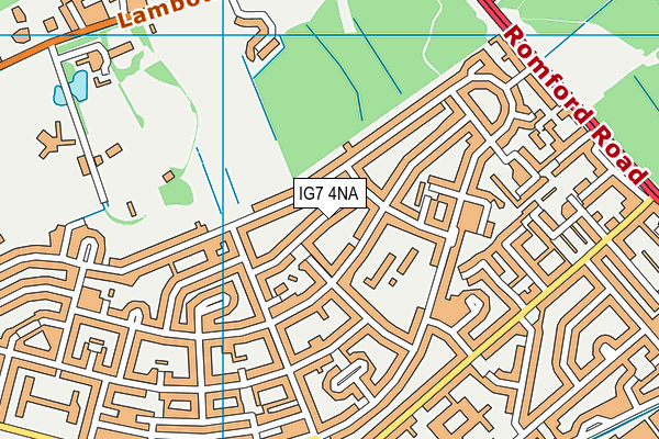 IG7 4NA map - OS VectorMap District (Ordnance Survey)