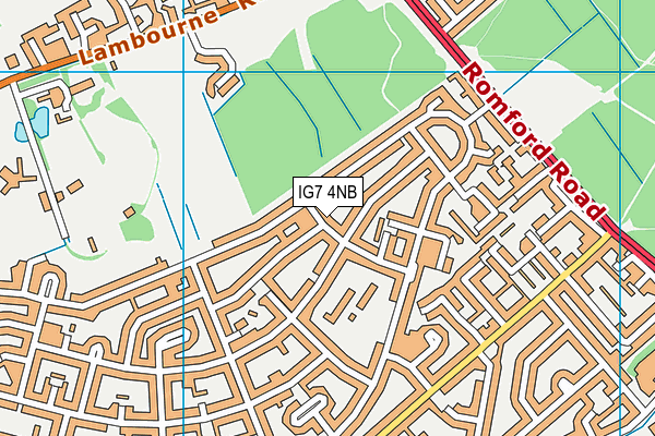 IG7 4NB map - OS VectorMap District (Ordnance Survey)