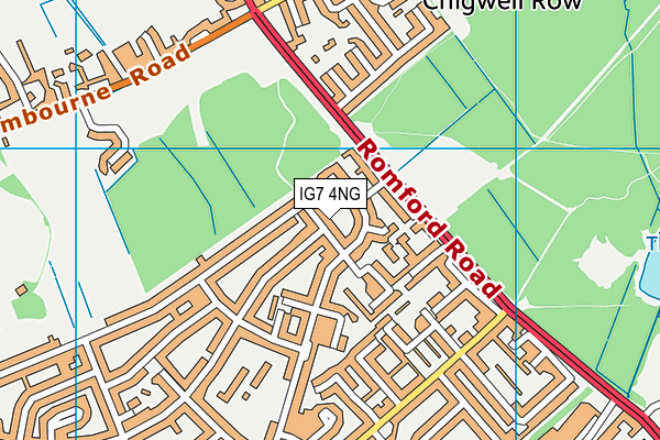 IG7 4NG map - OS VectorMap District (Ordnance Survey)