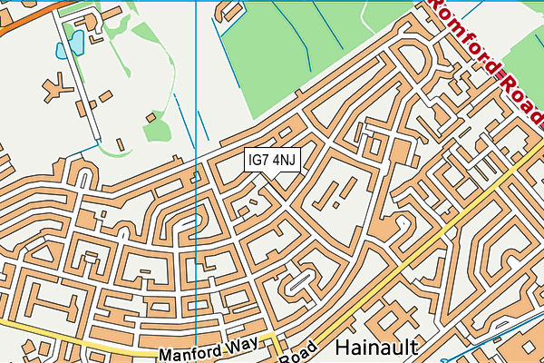 IG7 4NJ map - OS VectorMap District (Ordnance Survey)