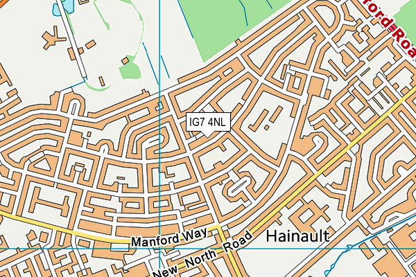 IG7 4NL map - OS VectorMap District (Ordnance Survey)