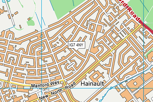 IG7 4NY map - OS VectorMap District (Ordnance Survey)