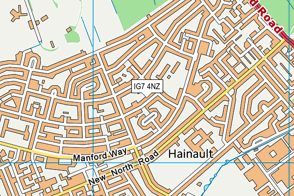 IG7 4NZ map - OS VectorMap District (Ordnance Survey)