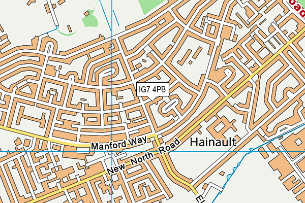 IG7 4PB map - OS VectorMap District (Ordnance Survey)