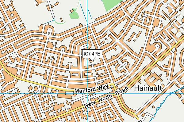 IG7 4PE map - OS VectorMap District (Ordnance Survey)
