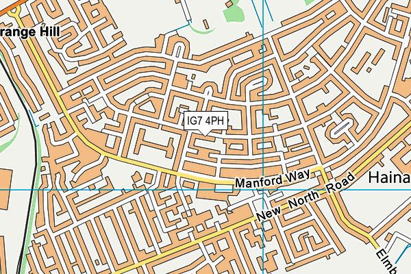 IG7 4PH map - OS VectorMap District (Ordnance Survey)