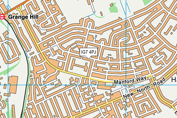 IG7 4PJ map - OS VectorMap District (Ordnance Survey)