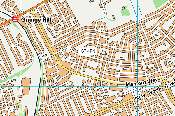 IG7 4PN map - OS VectorMap District (Ordnance Survey)