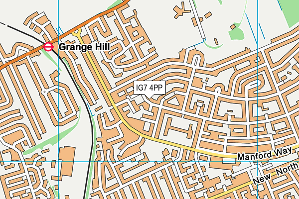 IG7 4PP map - OS VectorMap District (Ordnance Survey)
