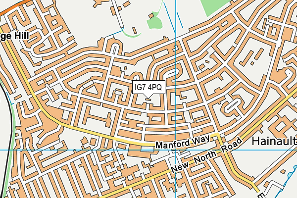 IG7 4PQ map - OS VectorMap District (Ordnance Survey)