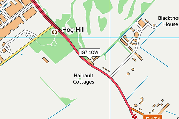 Hainault Golf Club map (IG7 4QW) - OS VectorMap District (Ordnance Survey)