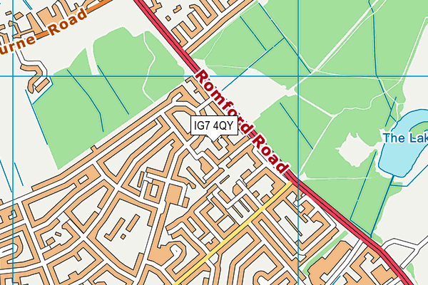 IG7 4QY map - OS VectorMap District (Ordnance Survey)
