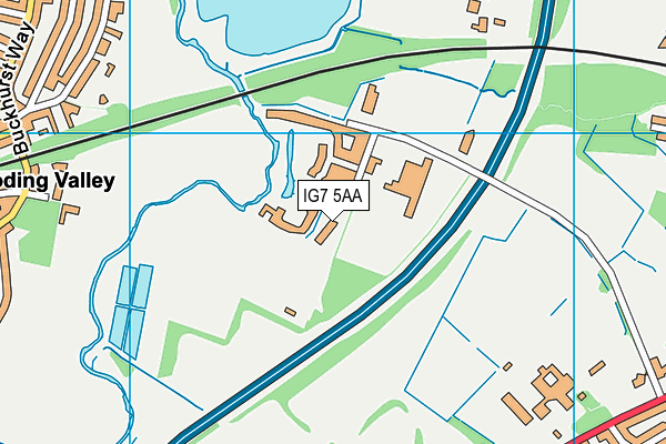 IG7 5AA map - OS VectorMap District (Ordnance Survey)