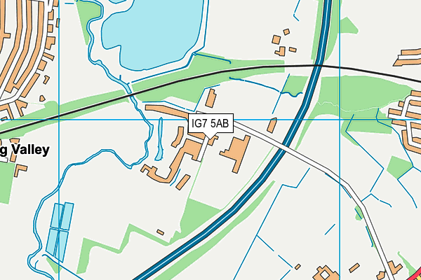 Roding Sports Centre map (IG7 5AB) - OS VectorMap District (Ordnance Survey)