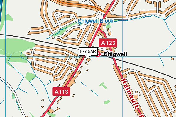 IG7 5AR map - OS VectorMap District (Ordnance Survey)