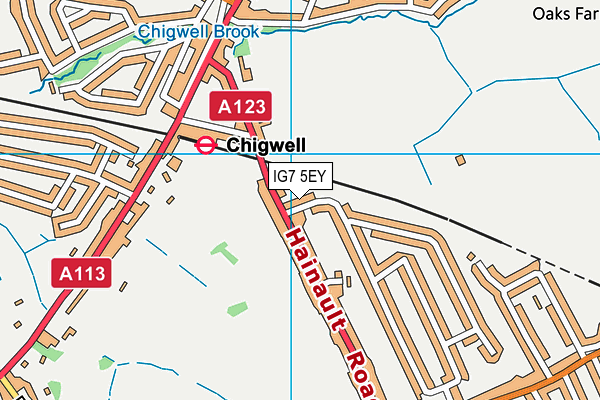 IG7 5EY map - OS VectorMap District (Ordnance Survey)