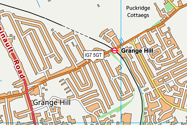 IG7 5GT map - OS VectorMap District (Ordnance Survey)