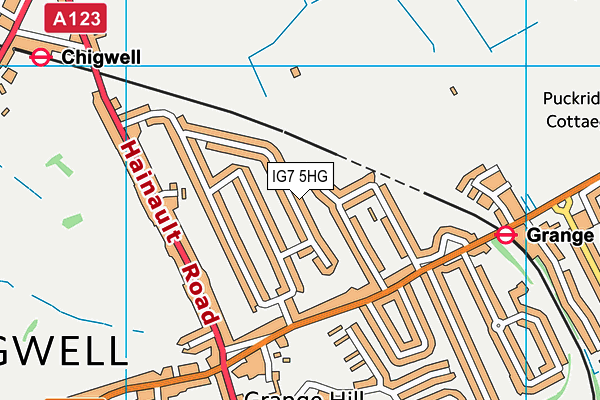 IG7 5HG map - OS VectorMap District (Ordnance Survey)
