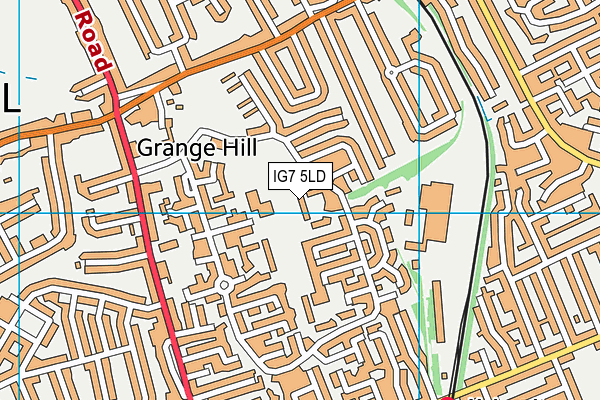 IG7 5LD map - OS VectorMap District (Ordnance Survey)
