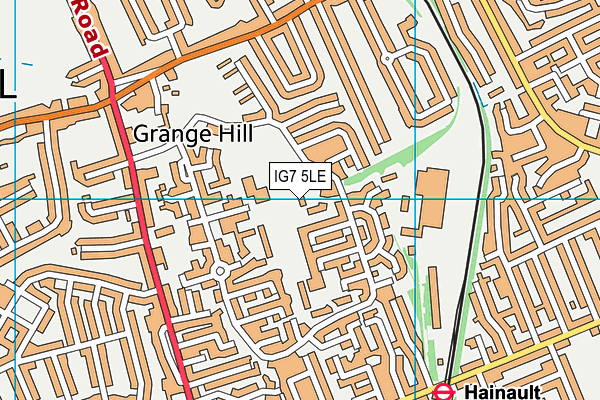 IG7 5LE map - OS VectorMap District (Ordnance Survey)