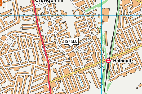IG7 5LU map - OS VectorMap District (Ordnance Survey)