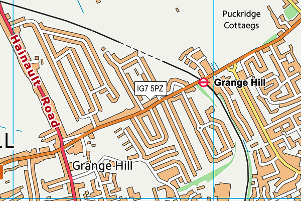 IG7 5PZ map - OS VectorMap District (Ordnance Survey)